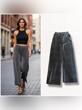 LOB metallic wide leg dress pants, US size 8